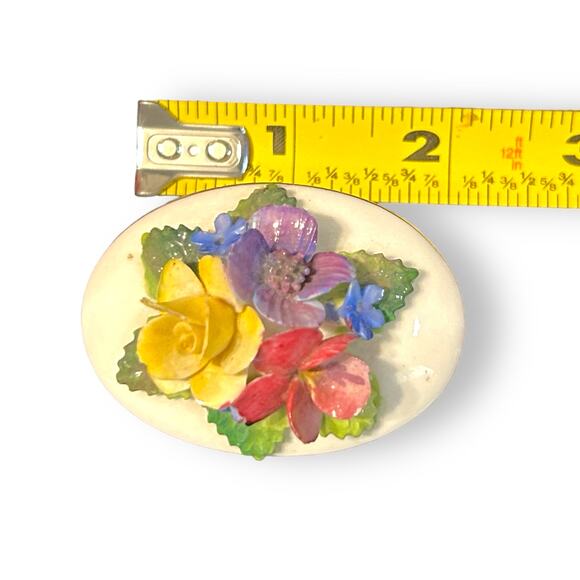 Vintage Crown Staffordshire Fine Bone China Floral Trinket Box - Picture 4 of 4